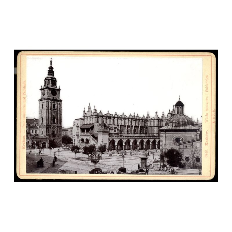 "6846. Kraków. - Wieża ratuszowa i Sukiennice. Krakau. - Rathhausthurm und Tuchhalle."