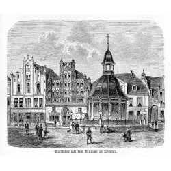 "Marktplaz mit dem Brunnen zu Wismar."