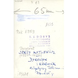 Jerzy Katlewicz / "JERZY KATLEWICZ DYREKTOR I KIEROWNIK artystyczny Filharmonii Poznańskiej [...]"