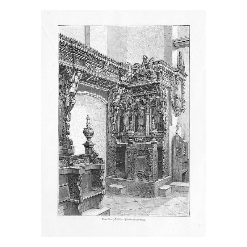 "Vom Chorgestühl der Pfarrkirche zu Biecz."