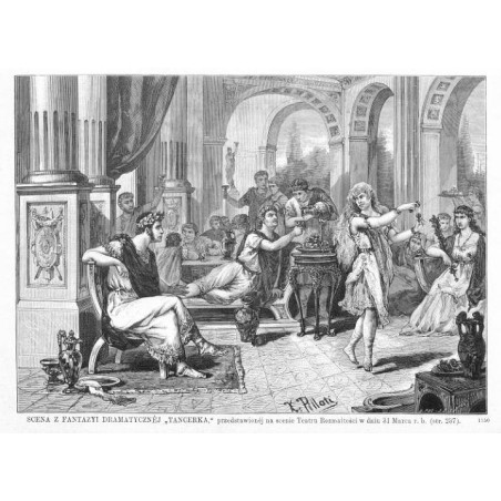 Scena z fantazji dramatycznej "Tancerka" / "SCENA Z FANTAZYI DRAMATYCZNÉJ "TANCERKA," przedstawionéj na scenie Teatru Rozmaitośc