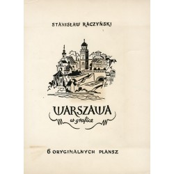 Warszawa. Panorama Starego Miasta i Trasa W-Z na okładce teki graficznej / "WARSZAWA w grafice. 6 ORYGINALNYCH PLANSZ"