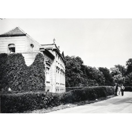 "Lubasz - Park, widok w kierunku pałacu (obecnie własność PGR) fot. J. Tymiński 1295/W 68-104 05907-1 Barwne"