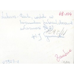 "Lubasz - Park, widok w kierunku pałacu (obecnie własność PGR) fot. J. Tymiński 1295/W 68-104 05907-1 Barwne"