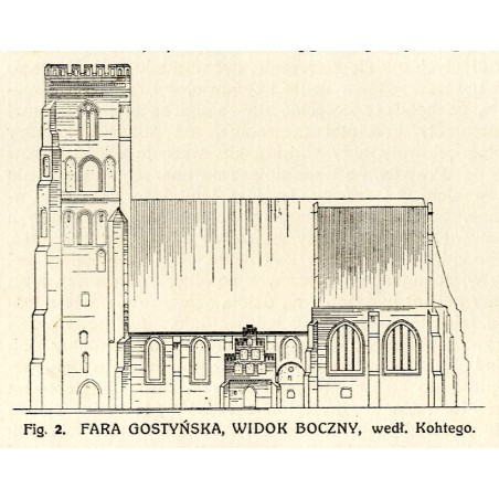 Fara gostyńska, widok boczny / "Fig. 2. FARA GOSTYŃSKA, WIDOK BOCZNY, wedł. Kohtego."