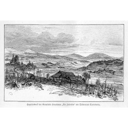 "Huzulendorf der Gemeinde Hryniawa "Na Zełenim" am Schwarzen Czeremosz."