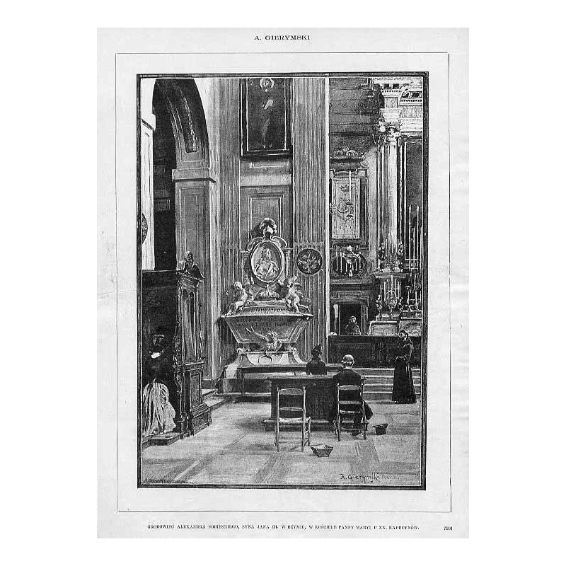 Grobowiec Alexandra Sobieskiego, syna Jana III w Rzymie, w Kościele Panny Maryi u xx. Kapucynów / "GROBOWIEC ALEXANDRA SOBIESKIE