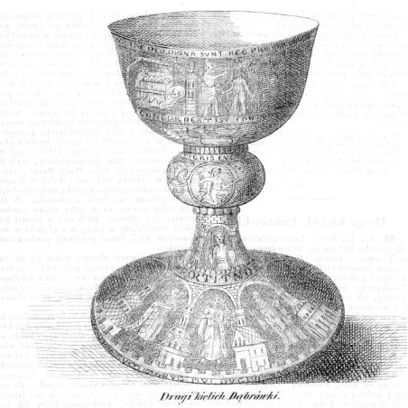[1] "Drugi kielich Dąbrówki." [2] "Rzeźby na kielichu Dąbrówki [...]."