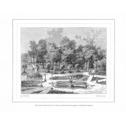 "Ogródek kwiatowy od strony południowéj pałacu willanowskiego."