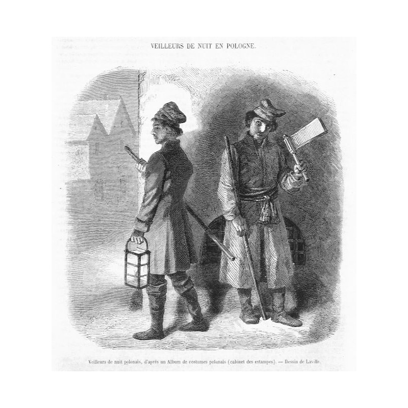 Polscy stróże nocni / "VEILLEURS DE NUIT EN POLOGNE. Veilleurs de nuit polonais, d'aprés un Album de costumes polonais (cabinet