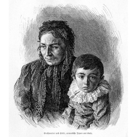 "Großmutter und Enkel, armenische Typen aus Kuty."