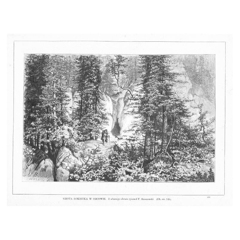 Grota Łokietka w Ojcowie / "GROTA ŁOKIETKA W OJCOWIE. Z własnego obrazu rysował F. Brzozowski. [...] 590"