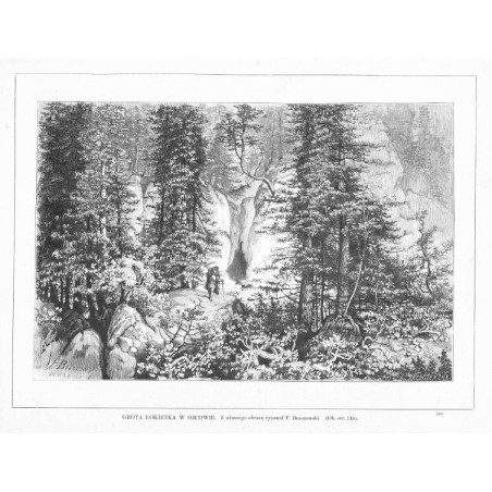 Grota Łokietka w Ojcowie / "GROTA ŁOKIETKA W OJCOWIE. Z własnego obrazu rysował F. Brzozowski. [...] 590"
