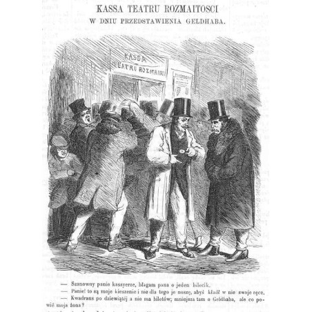 Kasa Teatru Rozmaitości w dniu przedstawienia Geldhaba / "KASSA TEATRU ROZMAITOŚCI W DNIU PRZEDSTAWIENIA GELDHABA. - Szanowny pa