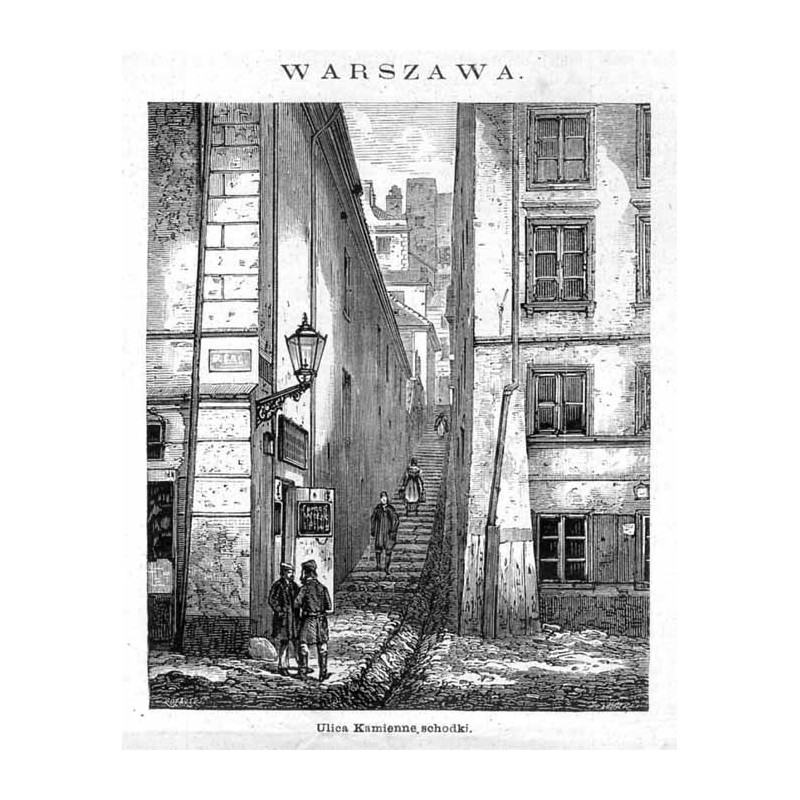 "[1] WARSZAWA. Ulica Kamienne schodki. [2] Domy przy ulicy Brzozowéj od strony Wisły. (1904-5)"