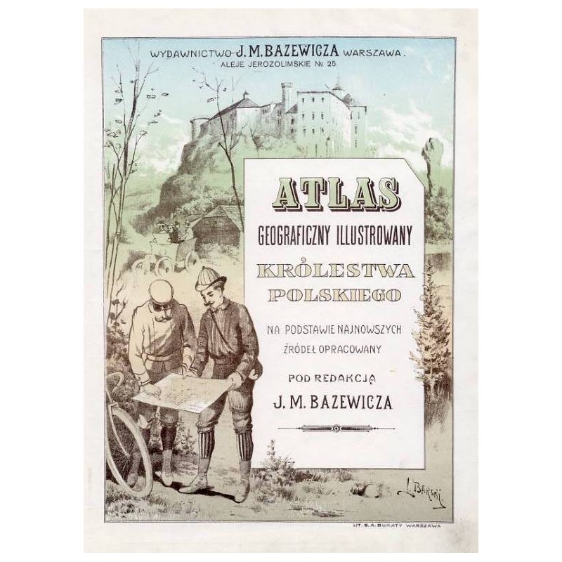 Zamek w Pieskowej Skale na winiecie tytułowej: Atlas geograficzny illustrowany Królestwa Polskiego pod redakcją J. M. Bazewicza