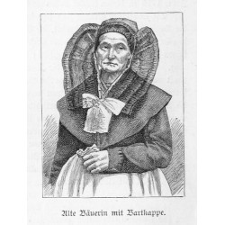 "Alter Bäuerin mit Bartkappe."