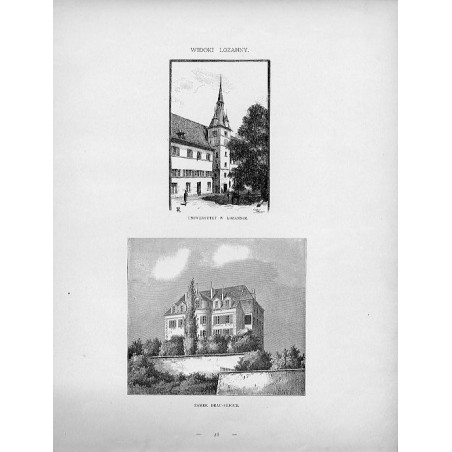 "WIDOKI LOZANNY. [1] "UNIWERSYTET W LOZANNIE." [2] "ZAMEK BEAU-SÉJOUR."