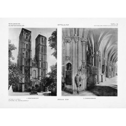 Lutsch: Bilderwerk schlesischer Kunstdenkmäler 13 / "BRESLAU DOM 1. WESTANSICHT. 2. CHORUMGANG TAFEL 13 MITTELALTER" / "BRESLAU.