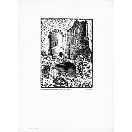 Będzin. Zamek: baszta okrągła i fragment ściany Izby Wojów / 8 "BASZTA OKRĄGŁA I FRAGMENT ŚCIANY IZBY WOJÓW"