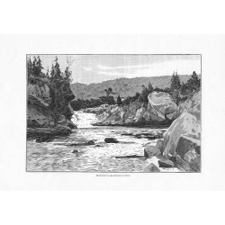 "Wasserfall des Pruthflusses bei Dora." / "Wasserfall des Pruthflusses in Dora, Karpathen, von Roman Kochanowski"