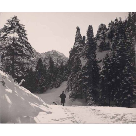 Kominy w Dolinie Strężyskiej, w głębi Mały Giewont
