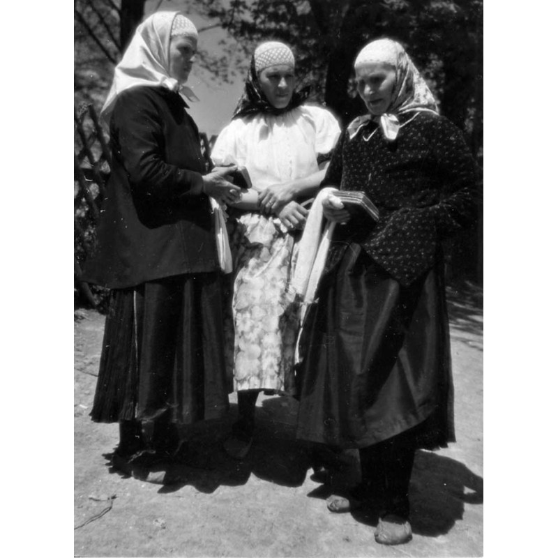 "Bild F. 62. 3 Frauen aus Pstrbna In der Mitte Frau in Goralentracht. [...]"