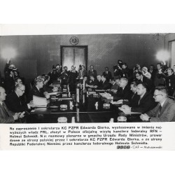 "Na zaproszenie I sekretarza KC PZPR Edwarda Gierka, wystosowane w imieniu najwyższych władz PRL, złożył w Polsce oficjalną wizy