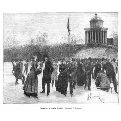 "Ślizgawka w Saskim Ogrodzie. Rysował J. Eismond."