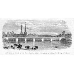 "Pont de Lowicz, sur le chemin de fer de Varsovie-Bromberg. - D'aprés les croquis de M. Dehoux. (Voir la page précédente.)"