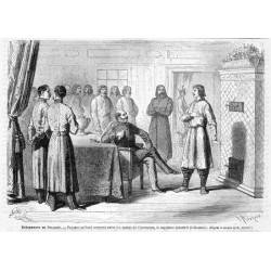 "EVÉNEMENTS DE POLOGNE. - Paysans pretant serment entre les mains de l'assesseur, le capitaine Astarteff (Lithuanie). (D'aprés l