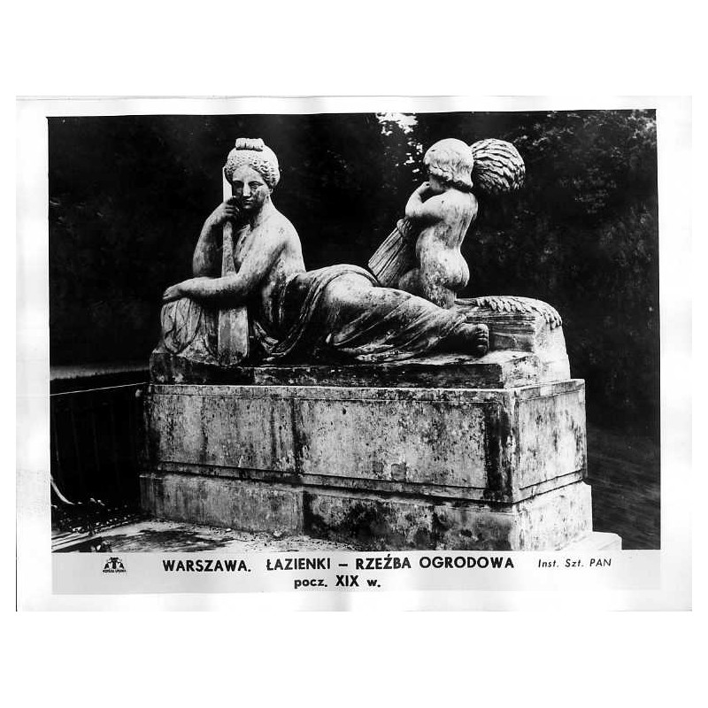 Warszawa. Łazienki - rzeźba ogrodowa początek XIX w. / "WARSZAWA. ŁAZIENKI - RZEŹBA OGRODOWA pocz. XIX w."