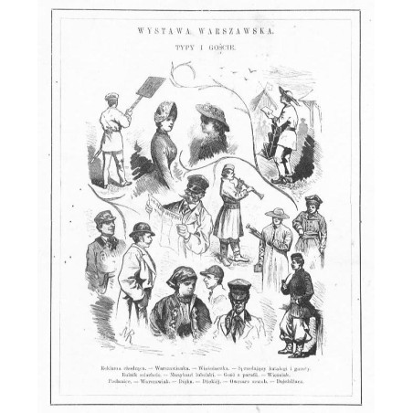 Wystawa warszawska. Typy i goście / "WYSTAWA WARSZAWSKA. TYPY I GOŚCIE. Reklama chodząca. - Warszawianka. - Wieśniaczka. - Sprze