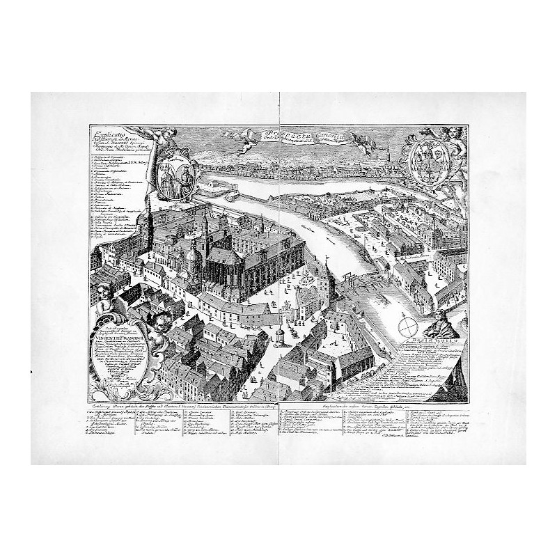 Wrocław - panorama klasztoru norbertanów i kościoła św. Wincentego na Ołbinie / "Prospectus Canonice S. Ord: Praemonstrat: ad S.