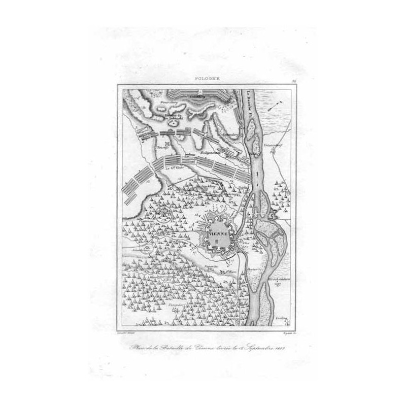 Plan bitwy pod Wiedniem 1683 / "POLOGNE. 32 Plan de la Bataille de Vienne livrée le 12 September 1683."