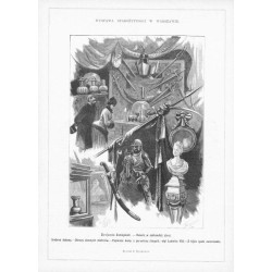 "Zbrojownia Zamoyskich. - Husarz w całkowiéj zbroi. Srebrne dzbany.-Obrazy dawnych mistrzów.-Popiersie damy z porcelany (bisquit
