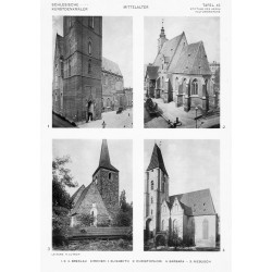 Lutsch: Bilderwerk schlesischer Kunstdenkmäler 45 / "MITTELALTER TAFEL 45. 1. 2. 4. BRESLAU KIRCHEN: 1. ELISABETH 2. CHRISTOPHOR