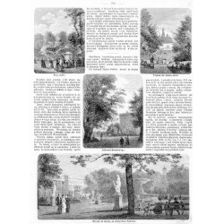 "Ogród Saski w Warszawie: [1] Przy studni. [2] Trawnik dla zabawy dzieci. [3] Cukiernia Semadeni'ego. [4] Wnijście do ogrodu, od