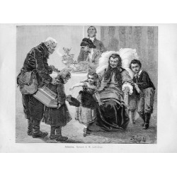 "Jałmużna. Rysunek E. M. Andriollego."