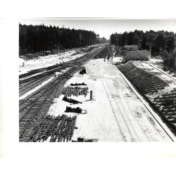 Stacja Kotlarnia podczas budowy. Widoczny powstający budynek nastawni (1965 r.)