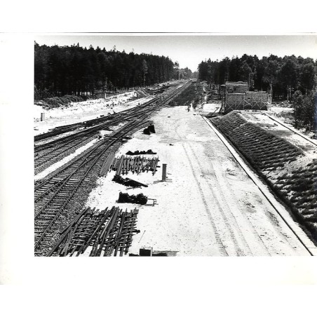 Stacja Kotlarnia podczas budowy. Widoczny powstający budynek nastawni (1965 r.)
