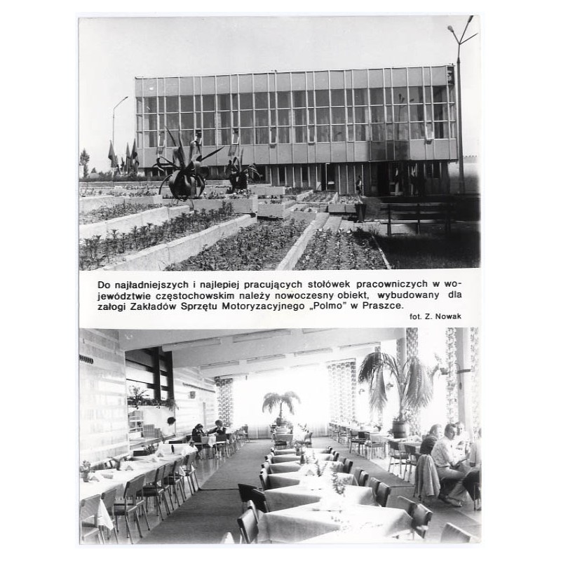 "[...] nowoczesny obiekt, wybudowany dla załogi Zakładów Sprzętu Motoryzacyjnego "Polmo" w Praszce. fot. Z. Nowak"