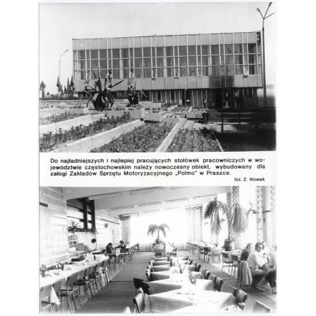 "[...] nowoczesny obiekt, wybudowany dla załogi Zakładów Sprzętu Motoryzacyjnego "Polmo" w Praszce. fot. Z. Nowak"