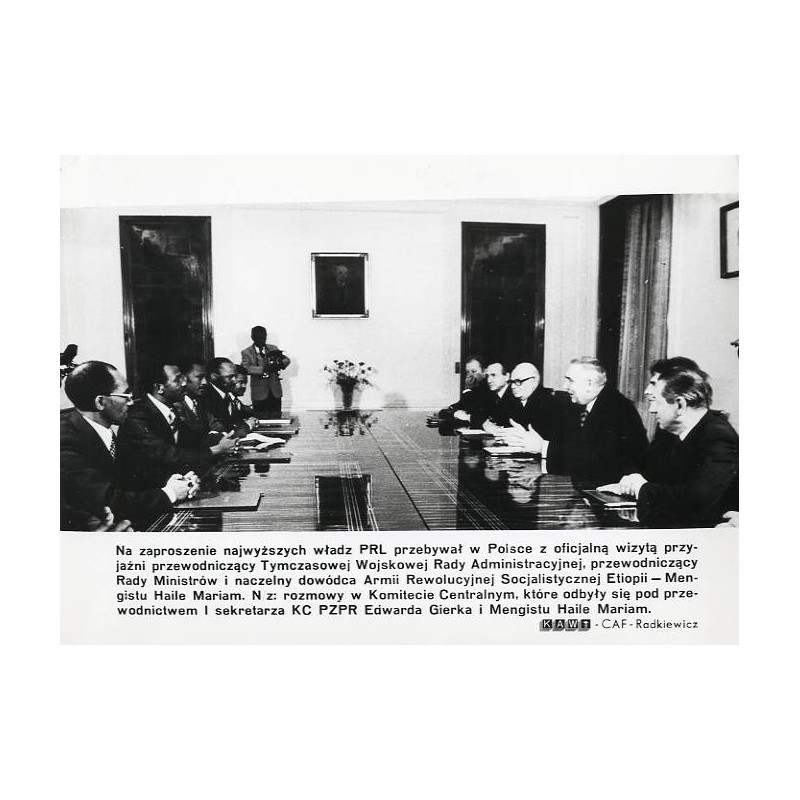 "[...] N/z: rozmowy w Komitecie Centralnym, które odbyły się pod przewodnictwem I sekretarza KC PZPR Edwarda Gierka i Mengistu H