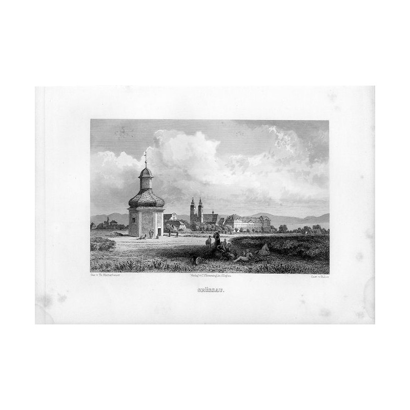 Krzeszów. Panorama z klasztorem / "GRÜSSAU."
