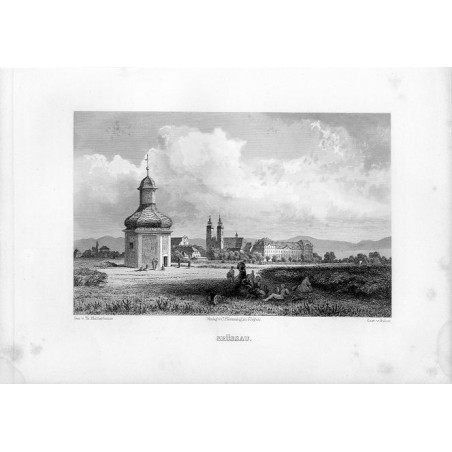 Krzeszów. Panorama z klasztorem / "GRÜSSAU."