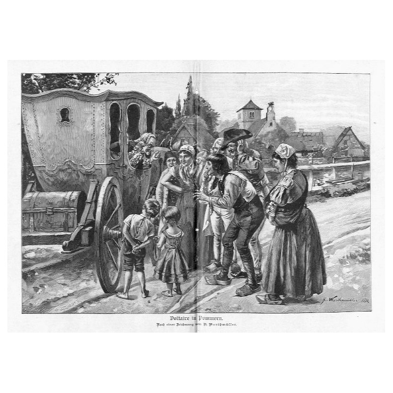 "Voltaire in Pommern. Nach einer Zeichnung von R. Warthmüller."