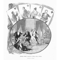 Warszawa. Teatr Rozmaitości / ""Partya winta", komedya w jednym akcie, Jordana. RYSOWAŁ K. PILLATI."