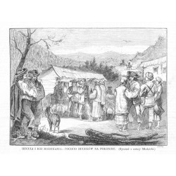Huculi i ich mieszkania: pochód Hucułów na połoniny (Rysował z natury Młodnicki) (2333) / "HUCULI I ICH MIESZKANIA: POCHÓD HUCUŁ