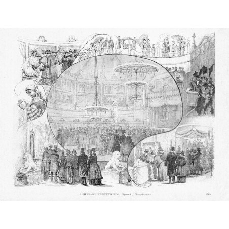 Z kiermaszu warszawskiego / "Z KIERMASZU WARSZAWSKIEGO. Rysunek J. Maszyńskiego. (756)"